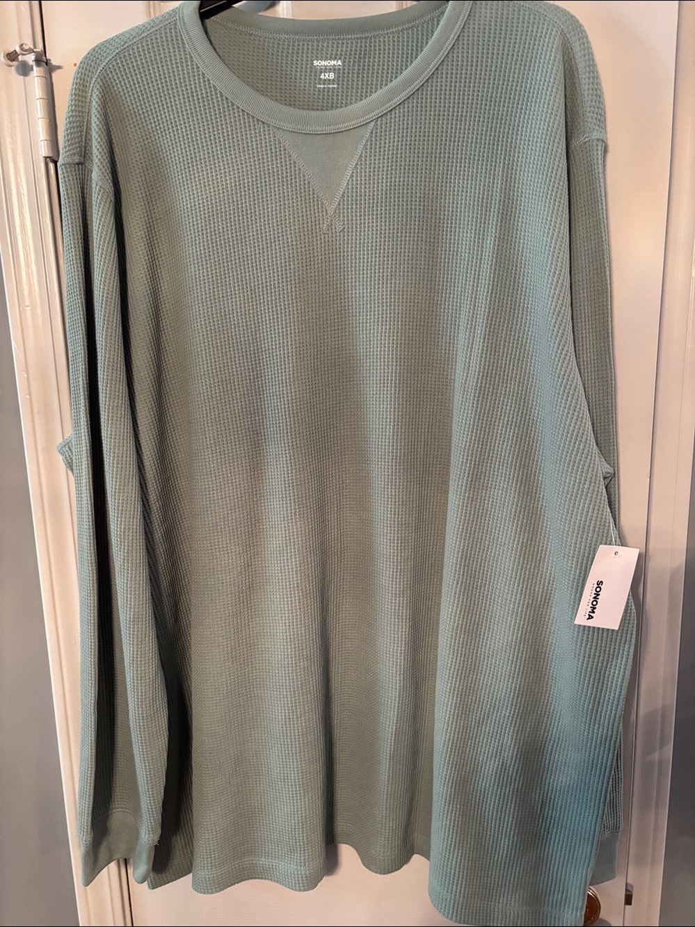 Sonoma Light Green Waffle-Knit Long Sleeve Tee NWT